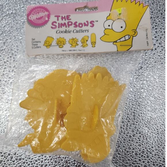 Wilton Cookie Cutters 5 Pieces The Simpsons Family Vintage 1990 NIP Baking - Picture 1 of 8